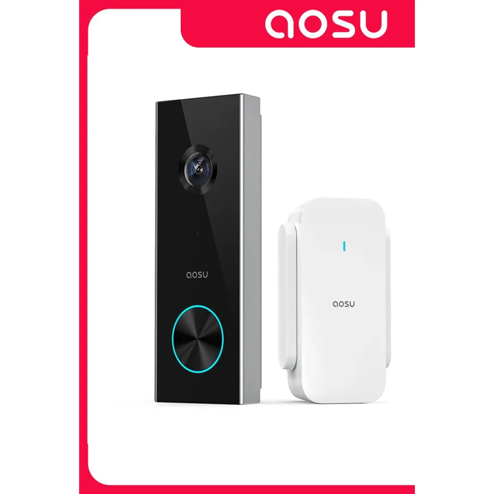 AOSU 3MP battery WiFi video doorbell with indoor chime