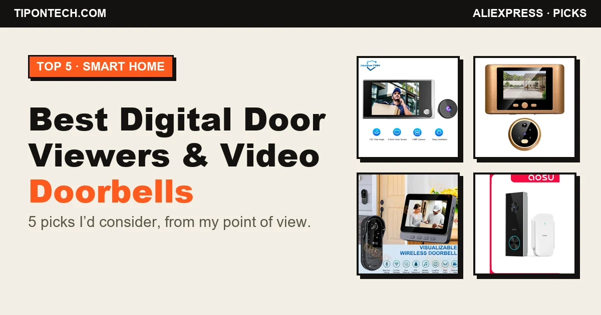 Best digital door viewers and video doorbells on AliExpress in 2026 — Tipontech guide cover