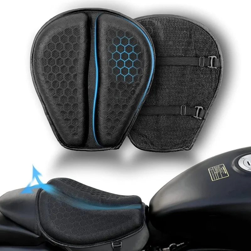3D honeycomb gel motorcycle seat cushion, anti-slip
