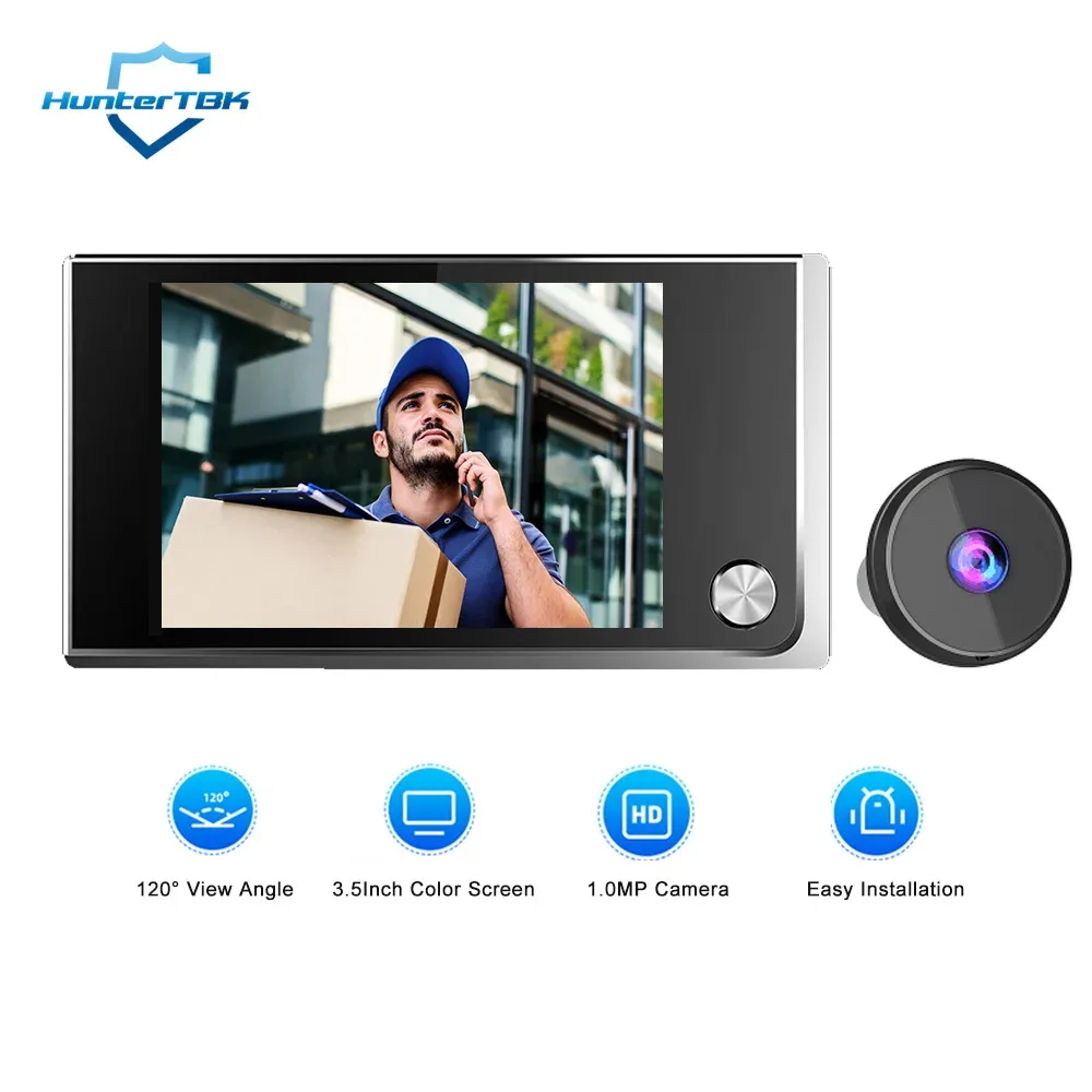 HunterTBK 3.5-inch digital door viewer with LCD screen and door camera lens