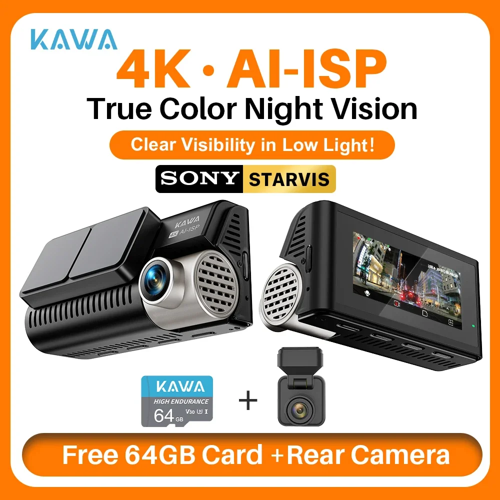 KAWA D11 4K dual dash cam