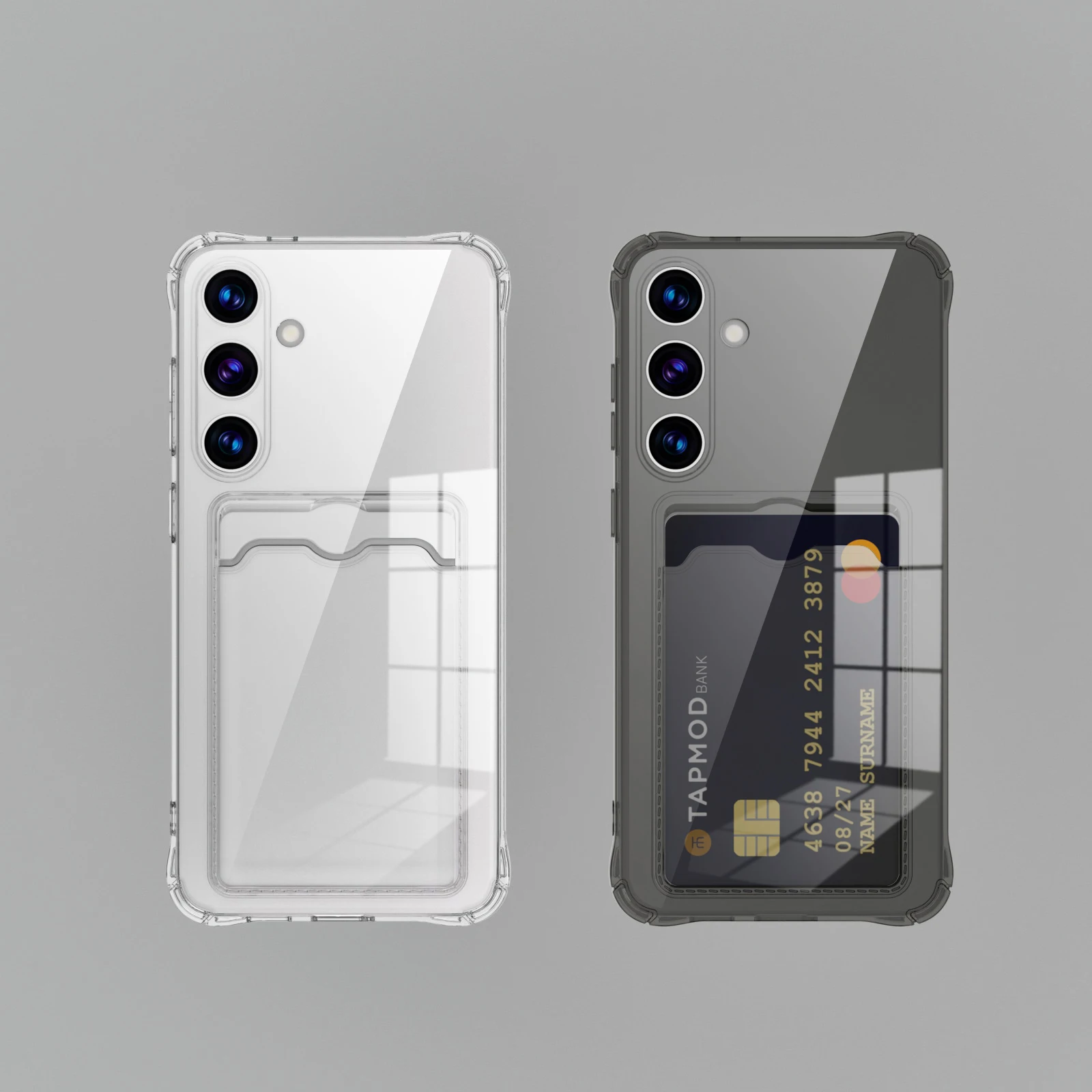 Transparent card slot wallet phone case