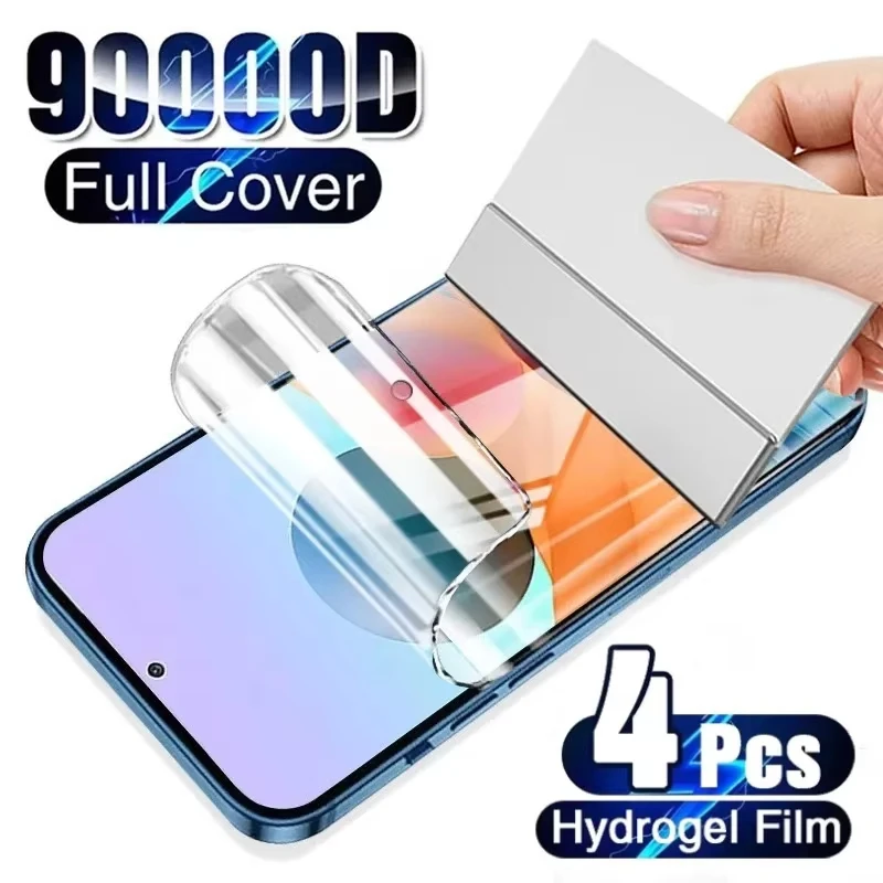 Soft hydrogel film screen protector for curved screens