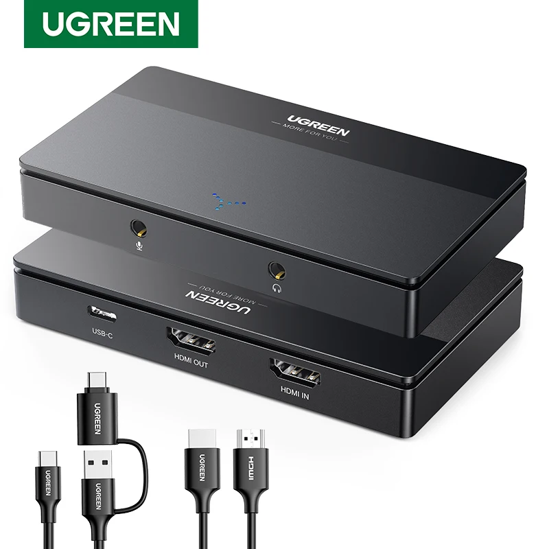 UGREEN HDMI video capture card with USB-C and HDMI cables