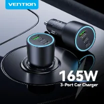 Vention 165W 3-Port USB-C Car Charger